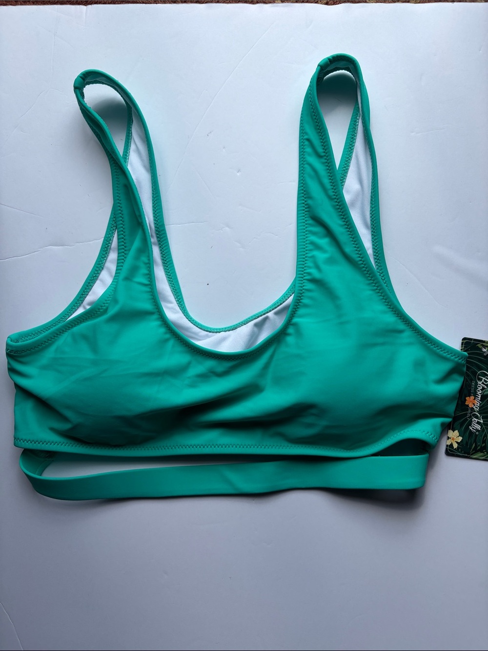 Women's Teal Scoop Neck Bikini Top - Sleek Support